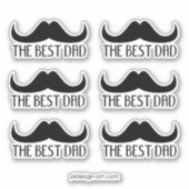 Cool Der beste Vater Black Mustache Vatertag Aufkleber (Vorderseite)
