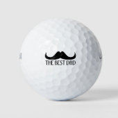 Cool Der beste Vater Black Mustache Vatertag Golfball (Vorderseite)