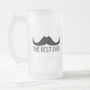 Cool Der beste Vater Black Mustache Vatertag Mattglas Bierglas