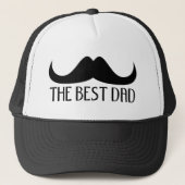 Cool Der beste Vater Black Mustache Vatertag Truckerkappe (Vorderseite)