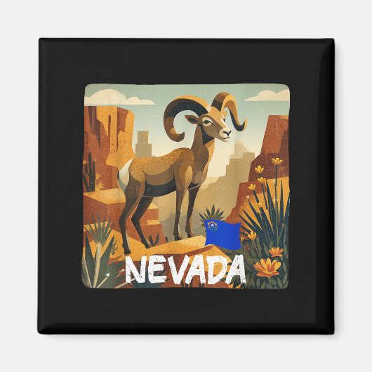Cool Desert Nevada Kostüm mit Dickhornschaf Magnet (Vorne)