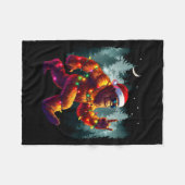 Cool Devil Horns Sasquatch Holiday Lights Christma Fleecedecke (Vorderseite (Horizontal))