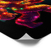 Cool Devil Horns Sasquatch Holiday Lights Christma Poster (Ecke)