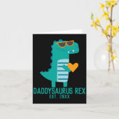 Cool Dino Daddysaurus Rex New Dad Fathers Day Karte (Gelbe Blume)