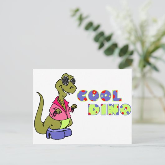 Cool Dino Postkarte (Stehend Vorderseite)