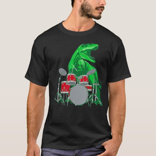 Cool Dinosaur Drummer Shirt - Best Gift For All (Vorderseite)