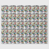 Cool Dinosaur Pickleball Generic Gift Wrap Geschenkpapier (Flach)