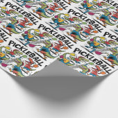 Cool Dinosaur Pickleball Generic Gift Wrap Geschenkpapier (Ecke)
