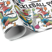 Cool Dinosaur Pickleball Generic Gift Wrap Geschenkpapier (Rolleneckpunkt)