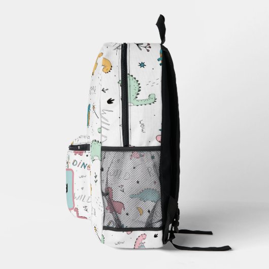 Cool Dinosaur with name School Bedruckter Rucksack (Rechts)