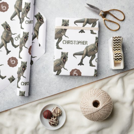 Cool Dinosaurier Party Kindergeburtstag Trex Geschenkpapier (Kunsthandwerk)