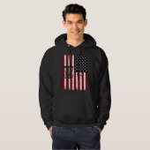 Cool Disc Golf Player Distressed USA American Flag Hoodie (Vorne ganz)