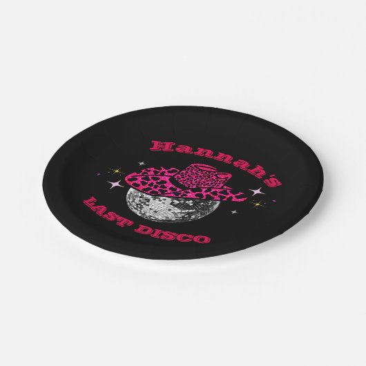 Cool Disco Cowgirl Bachelorette    PartyPaper Pl Pappteller (Schrägansicht)