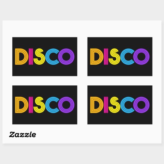 Cool Disco-Musikwörterbuch Rechteckiger Aufkleber (Blatt)