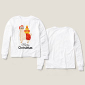 Cool Disco Santa Llama Funny Minimalist Christmas (Design Vorderseite & Rückseite)