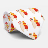 Cool  Disco Santa Llama Funny Minimalist Christmas Krawatte (Gerollt)