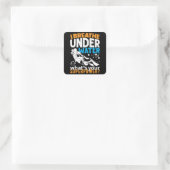 Cool Diving Design - I Breathe Under Water Quadratischer Aufkleber (Tasche)