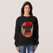 Cool Doberman Pinscher In Hat Bowtie And Shades Es Sweatshirt (Vorne ganz)