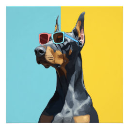 Cool Doberman with sunglasses Fotodruck