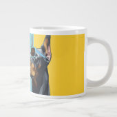 Cool Doberman with sunglasses Jumbo-Tasse (Rechts)