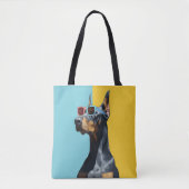 Cool Doberman with sunglasses Tasche (Vorderseite)