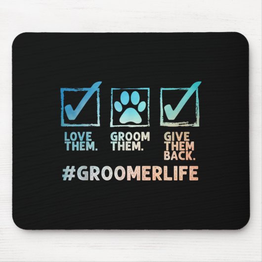 Cool Dog Groomer Art For Men Women Dog Grooming Pe Mousepad (Vorne)