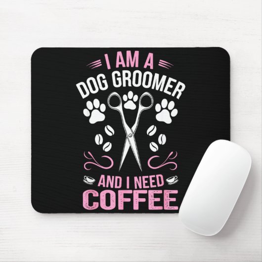 Cool Dog Groomer Art For Men Women Dog Grooming Pe Mousepad (Mit Mouse)