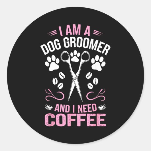Cool Dog Groomer Art For Men Women Dog Grooming Pe Runder Aufkleber (Vorderseite)
