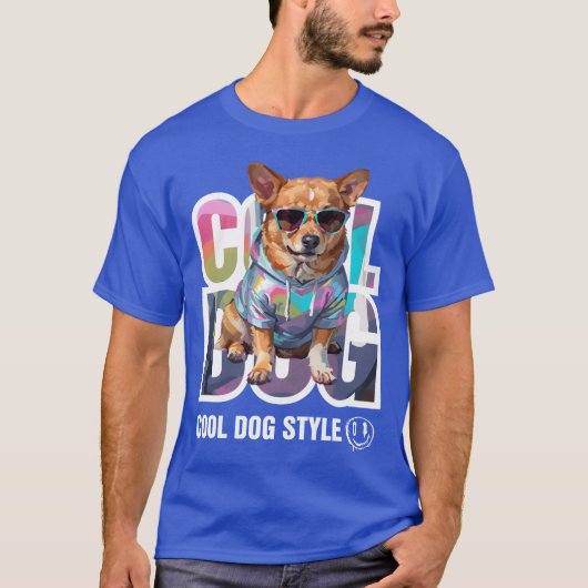 Cool Dog Style Retro Girl T-Shirt (Vorderseite)