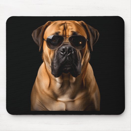 Cool Dog Sungles Bullmastiff Funny Look Mousepad (Vorne)