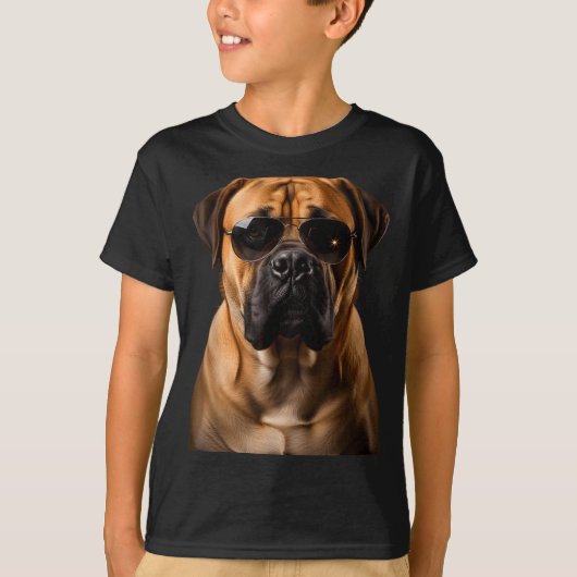Cool Dog Sungles Bullmastiff Funny Look  T-Shirt (Vorderseite)