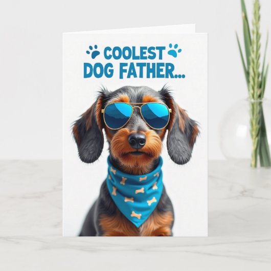 Cool Dog Vatertag Portrait Karte (Vorderseite)
