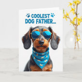 Cool Dog Vatertag Portrait Karte (Gelbe Blume)