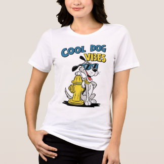 Cool Dog Vibes - Funny Cartoon Dog T - Shirt