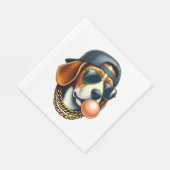 Cool Dogzz ein cooler Beagle mit Sonnenbrille und Serviette (Ecke)