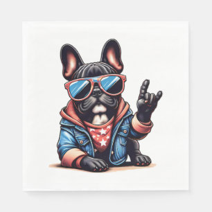 Cool Dogzz ein cooler französischer Bulldoggen mit Serviette
