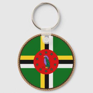 Cool Dominica Flaggen Siegel Schlüsselanhänger