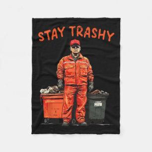 Cool Donald Trump Garbage Bleibe Trashy Funny Mega Fleecedecke