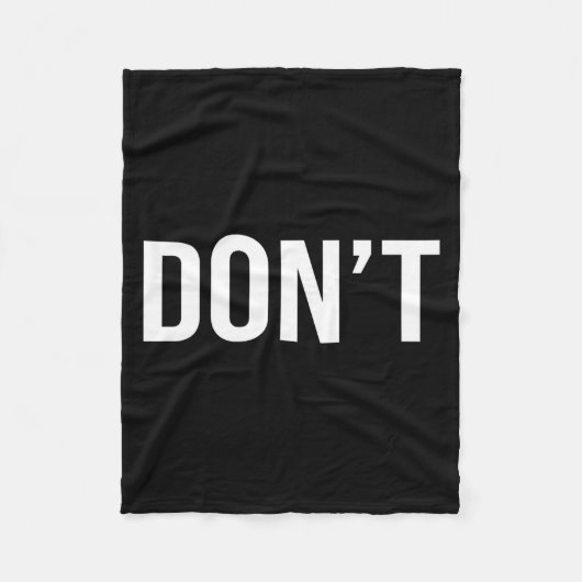 Cool Don't Design - Simple Word Trendy Do Not_dont Fleecedecke (Vorderseite)