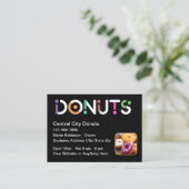 Cool Donut Theme Doughnut Shop Visitenkarte (Stehend Vorderseite)