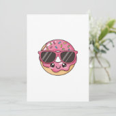 Cool Donut with Sunglasses Einladung (Stehend Vorderseite)