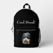 "Cool Dood!" Cute Dog Wearing Sunglasses Backpack Bedruckter Rucksack (Vorderseite)