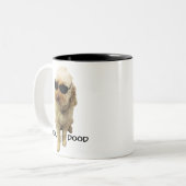 Cool Dood, Goldendoodle mit Sonnenbrille auf Zweifarbige Tasse (Vorderseite Links)
