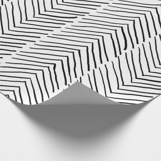 Cool Doodle Handmade Herringbone Boho Minimal Geschenkpapier (Ecke)