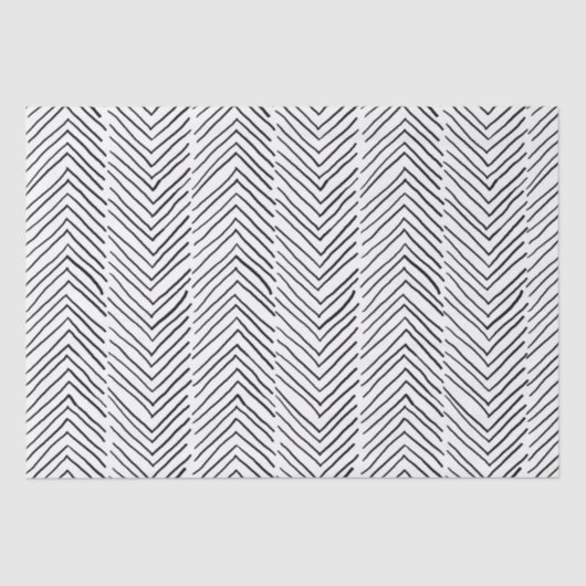 Cool Doodle Handmade Herringbone Boho Minimal Seidenpapier (Vorderseite)