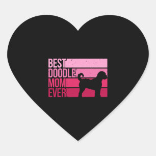 Cool Doodle Mom Art Women Girl Aussiedoodle Golden Herz-Aufkleber