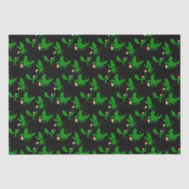 Cool Dragon Christmas Black Green Seidenpapier