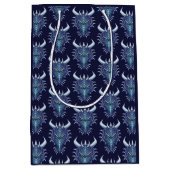 Cool Dragon Head Blue Fantasy DND Name Mittlere Geschenktüte (Vorderseite)