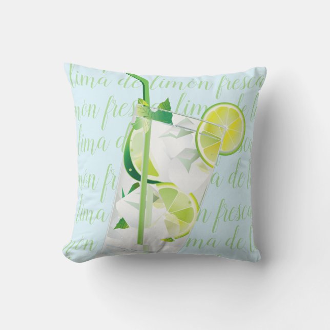 Cool Drink "ima de limón" fresca Custom Script Kissen (Vorderseite)