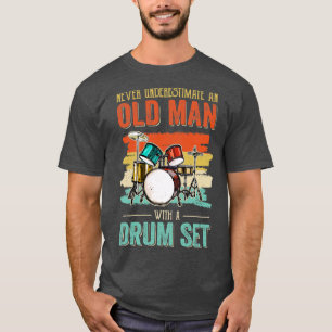 Cool Drummer Vater Art Men Drum Set Player Drum Ki T-Shirt